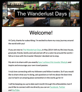 The Wanderlust Days eNewsletter